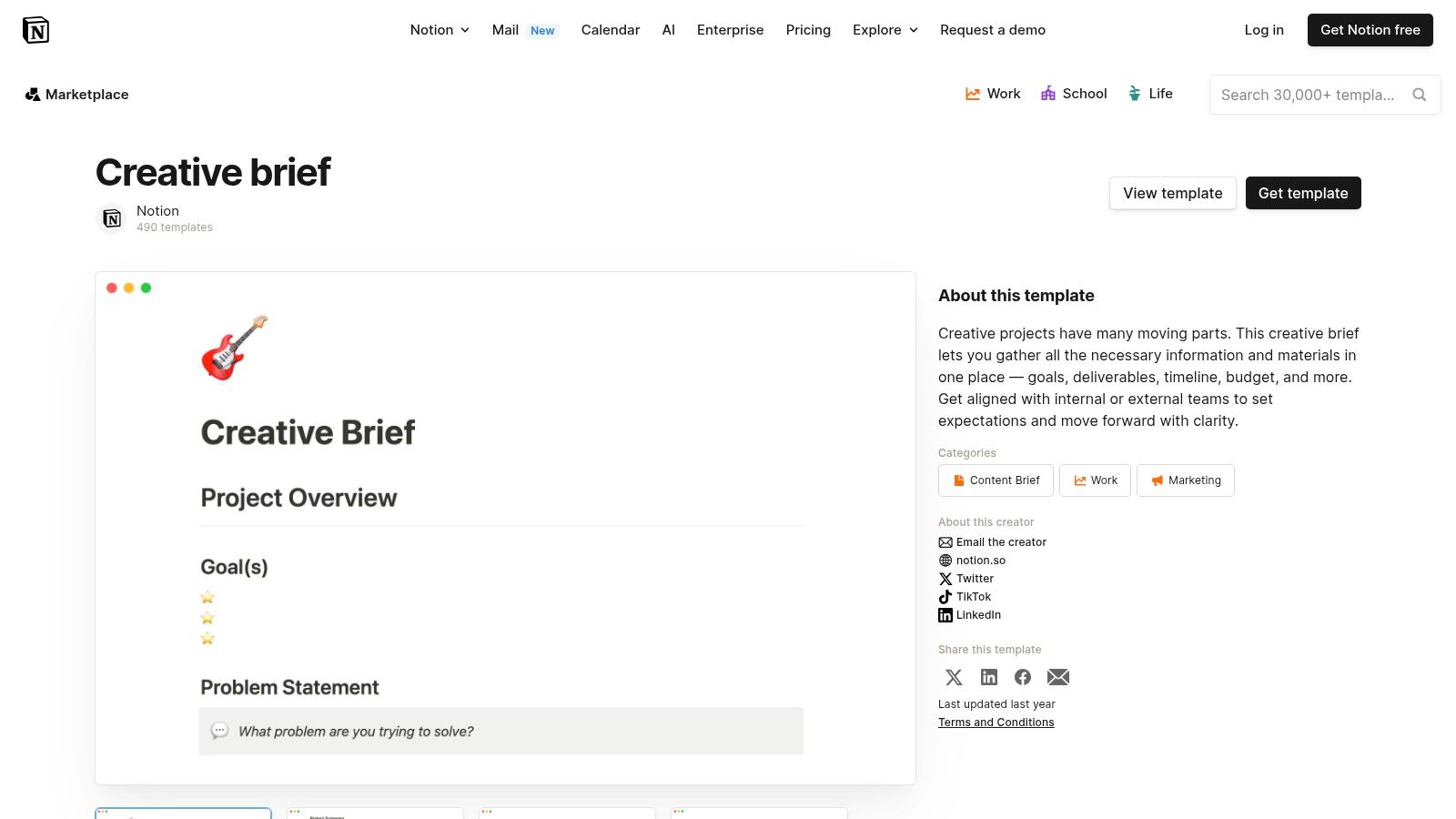 Notion Creative Brief Template