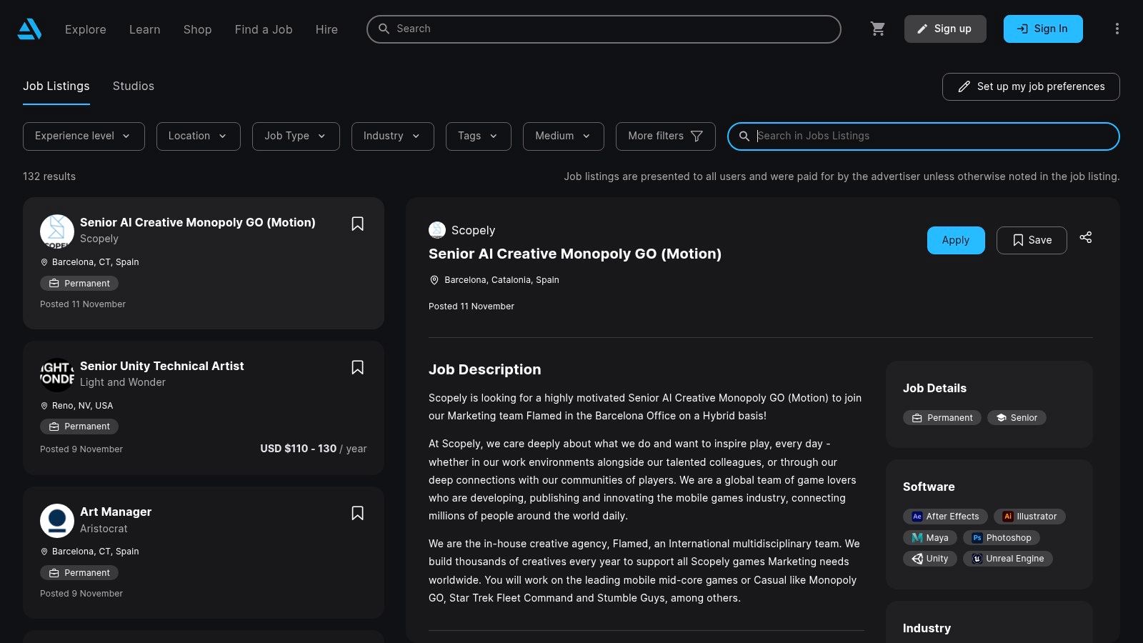 ArtStation (Jobs + Pro)