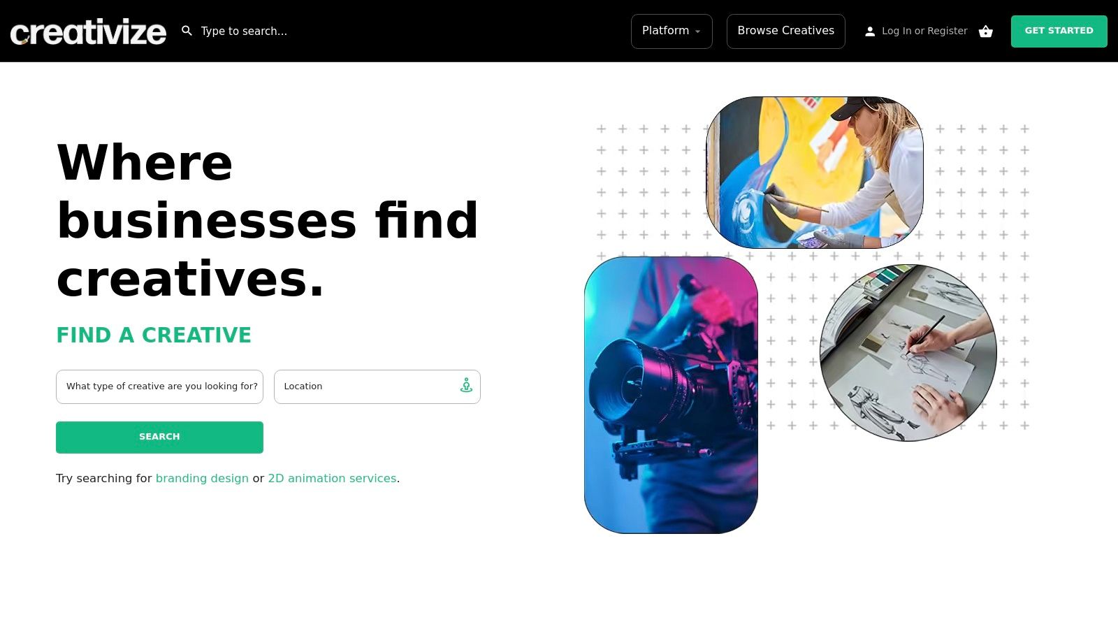 Creativize Platform Interface