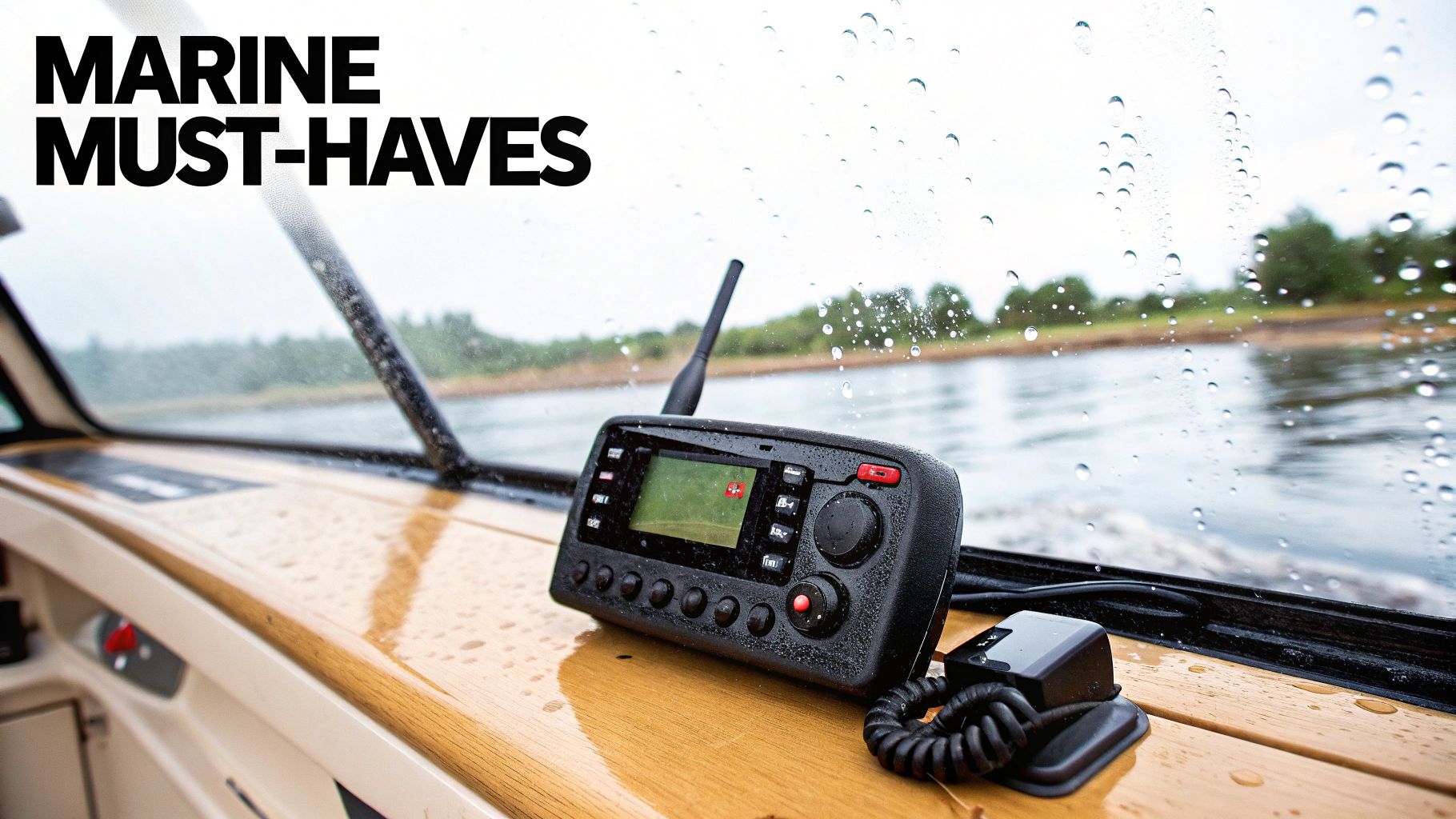 Uniden VHF Marine Radio being used on a boat in New Zealand waters