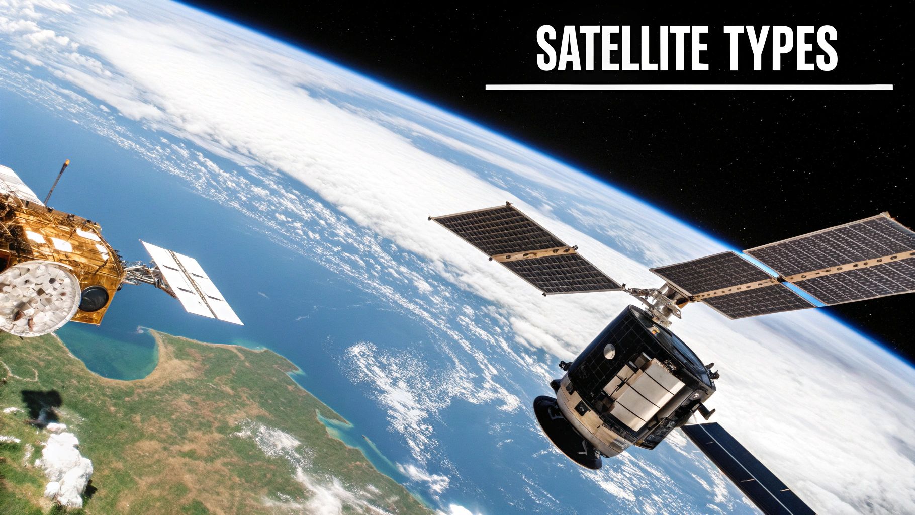A satellite orbiting Earth with communication beams connecting to remote locations in New Zealand.