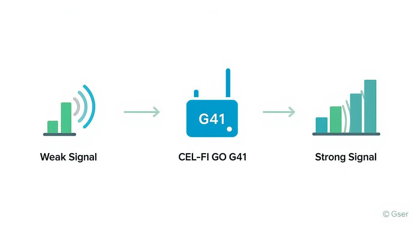 Infographic about Presenting the Nextivity CEL-FI GO G41 Stationary Repeater