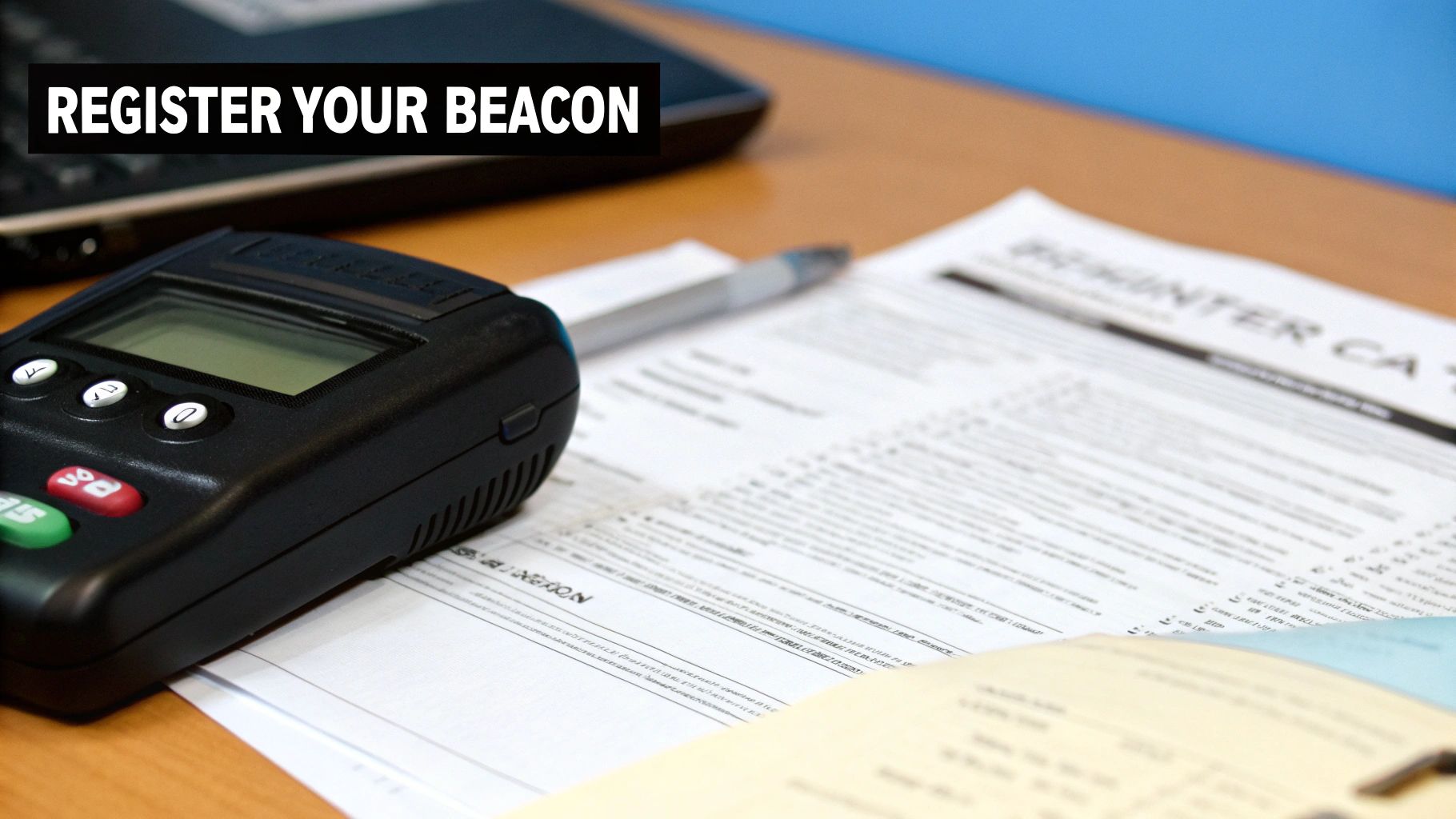 A person registering their beacon online