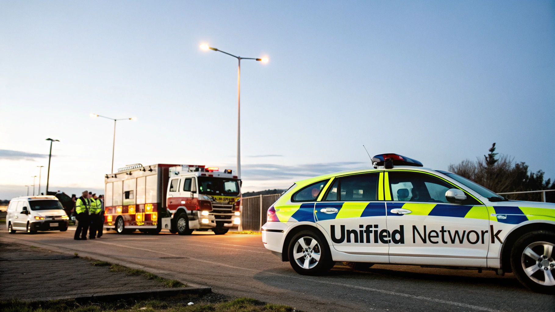 Emergency services vehicle with modern radio equipment