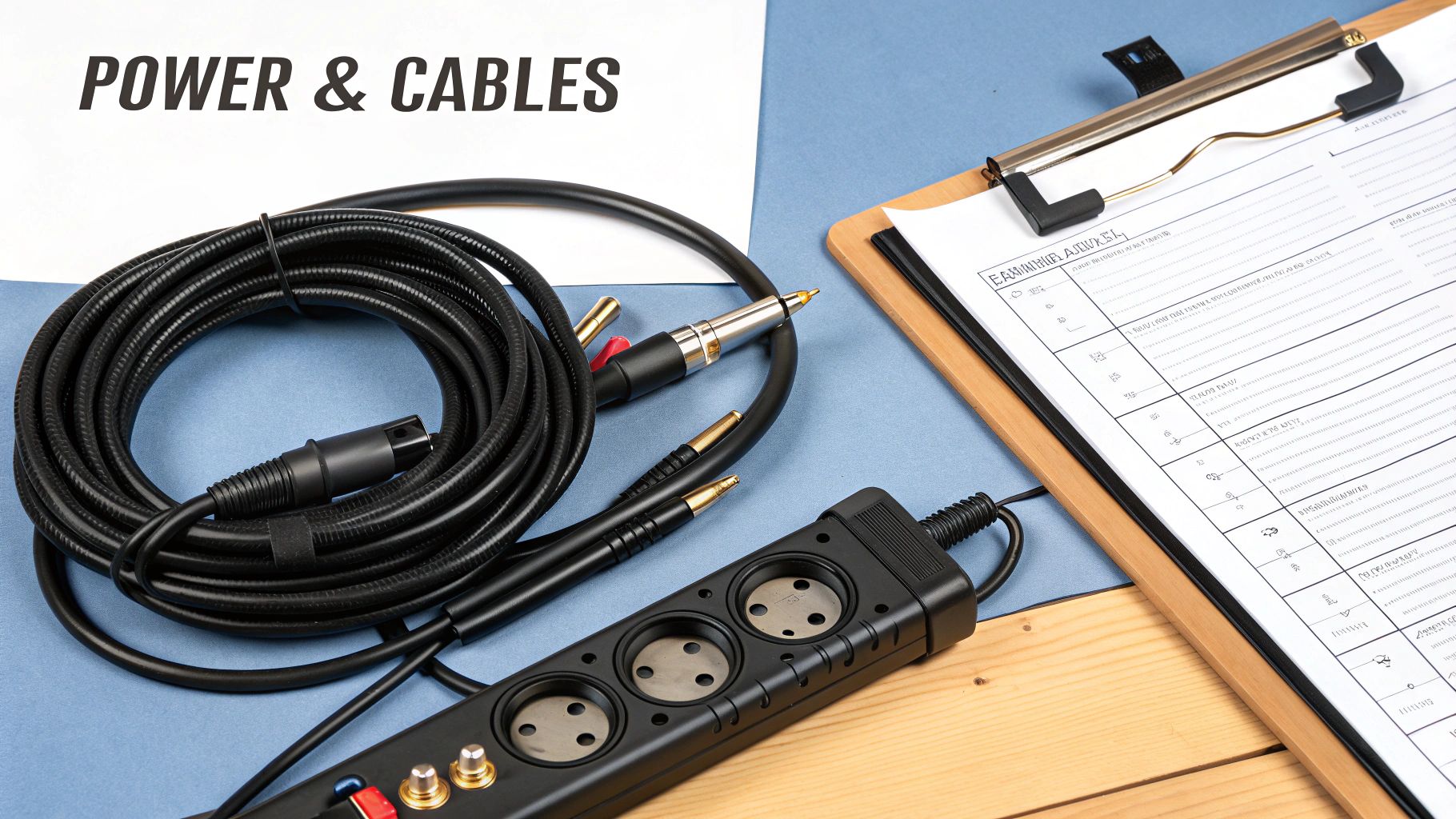 Two large speakers on stands on either side of an event stage with purple lighting.