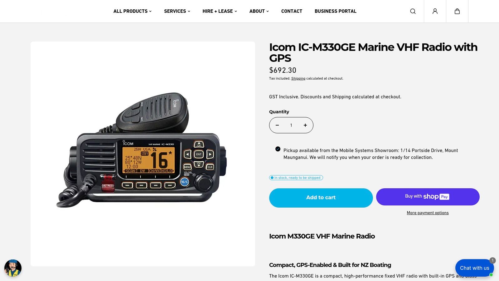 Icom IC-M330GE Marine VHF Radio with GPS – Mobile Systems