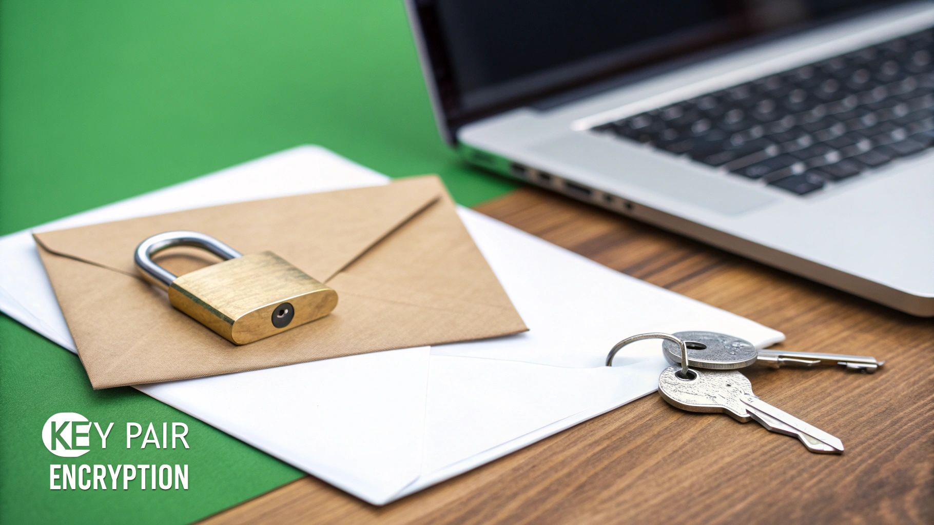 Illustration of a public and private key, symbolizing the core of asymmetric cryptography.