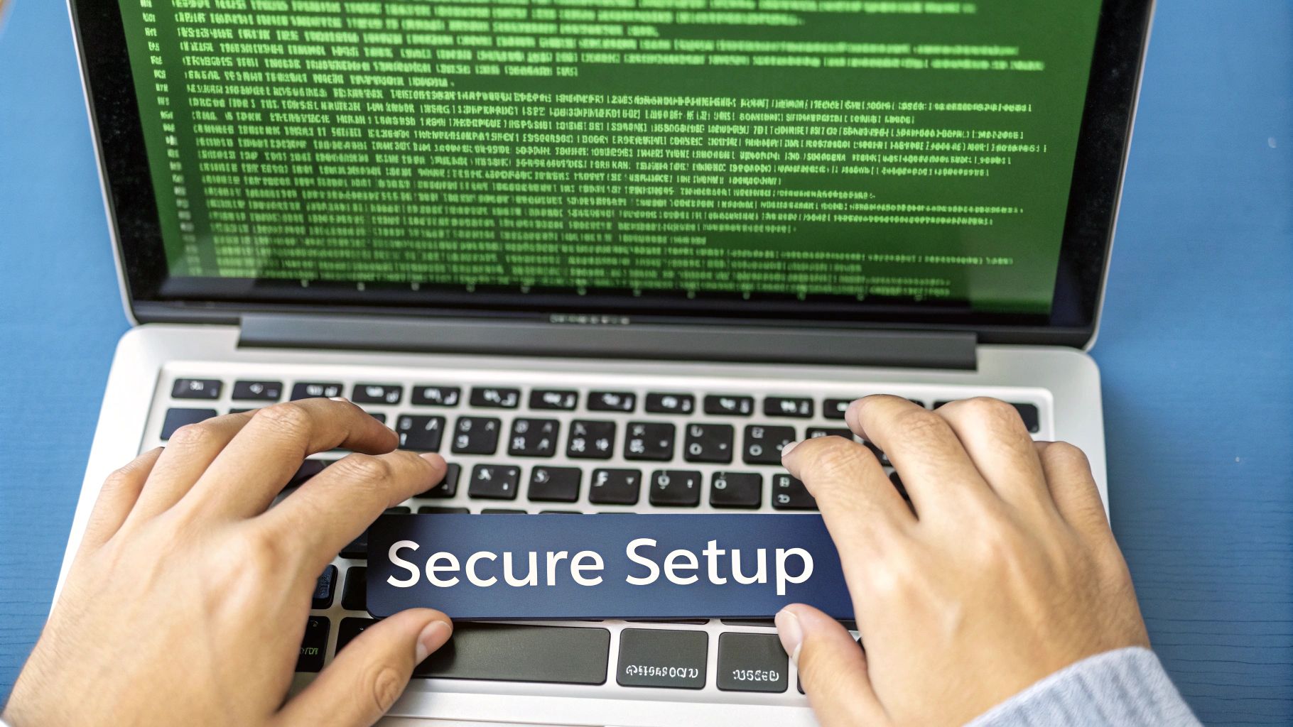 A stylized digital lock overlaying an email inbox, symbolizing secure account setup.
