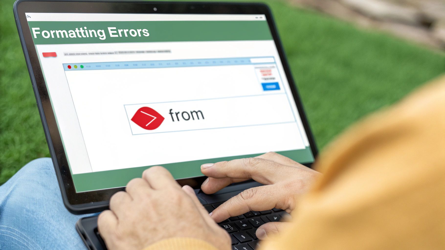 An email icon with a red X over it, symbolizing a delivery failure due to formatting errors.
