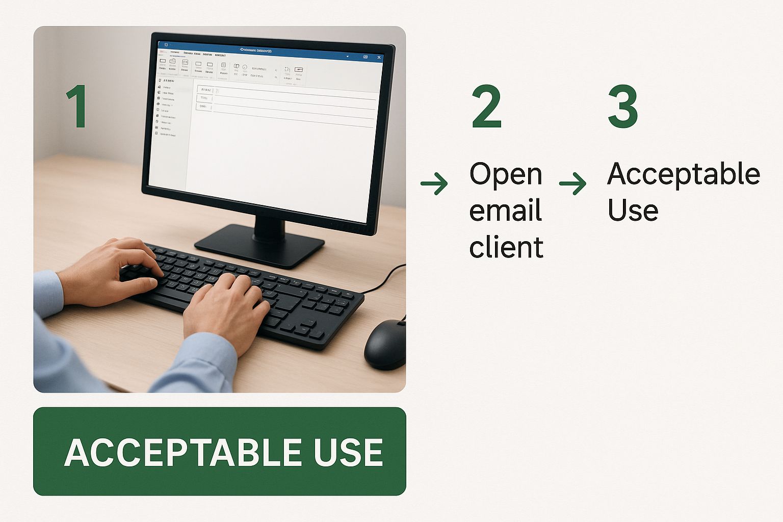 Infographic about email policy for employees