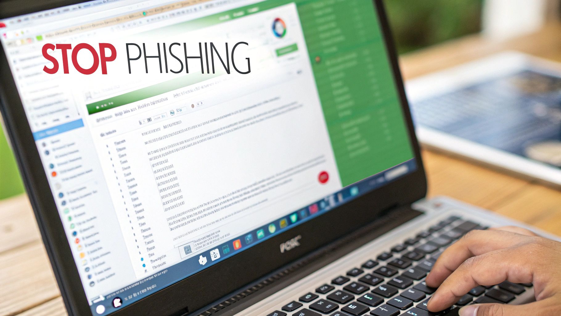 A magnifying glass over an email, symbolizing phishing detection