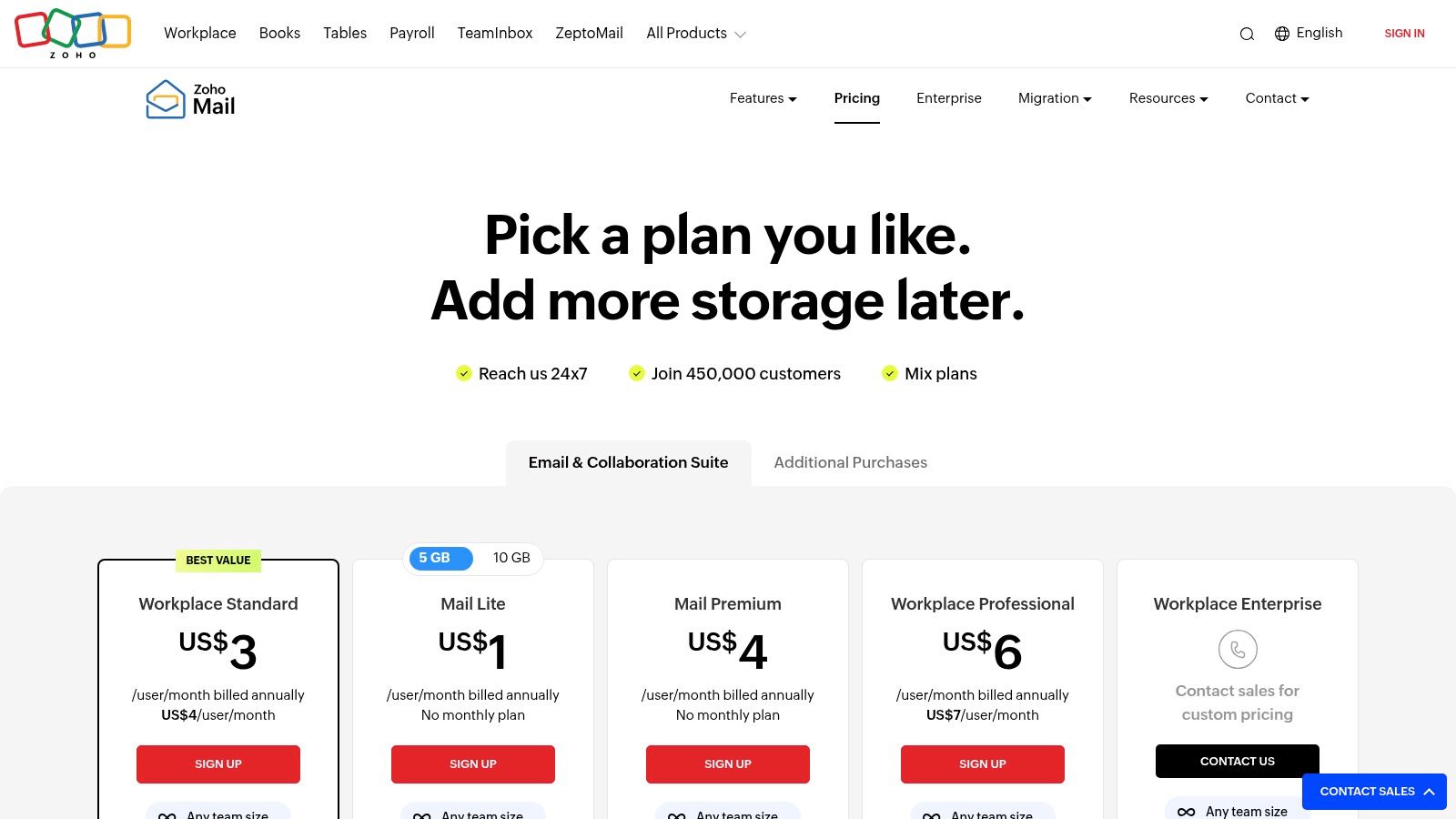 Zoho Mail and Zoho Workplace