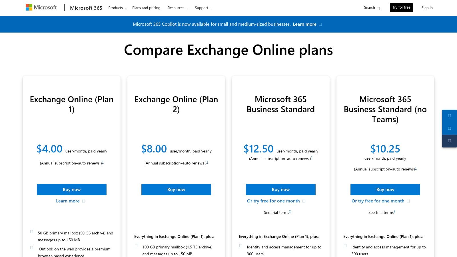 Microsoft 365 for Business (Exchange Online / Outlook)
