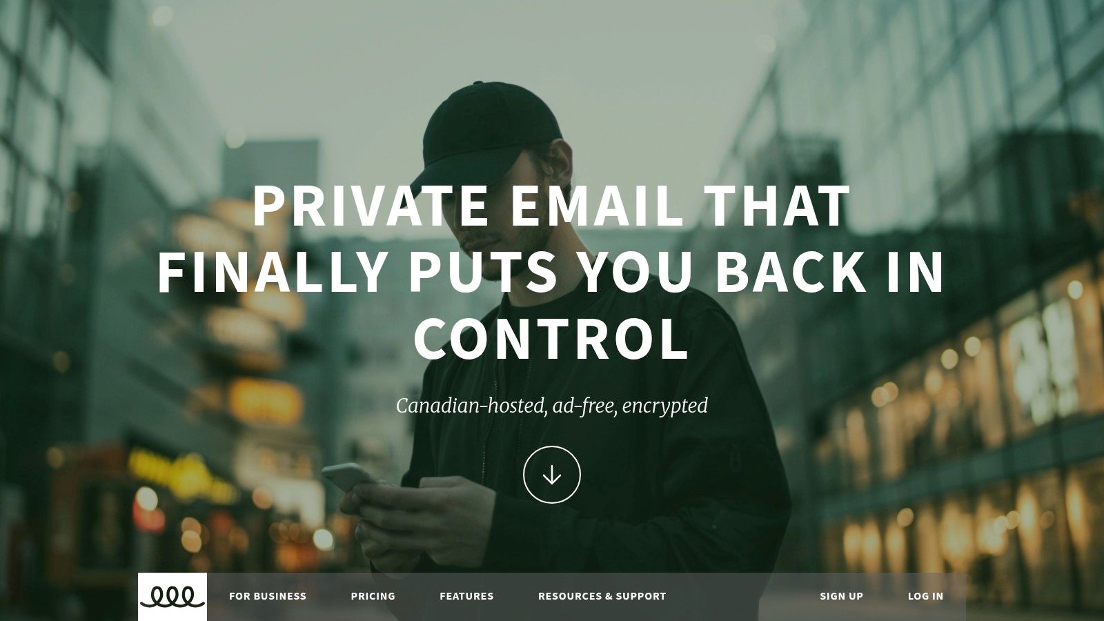 A secure, private inbox interface showing organized emails without ads or trackers, highlighting Typewire's focus on user privacy.