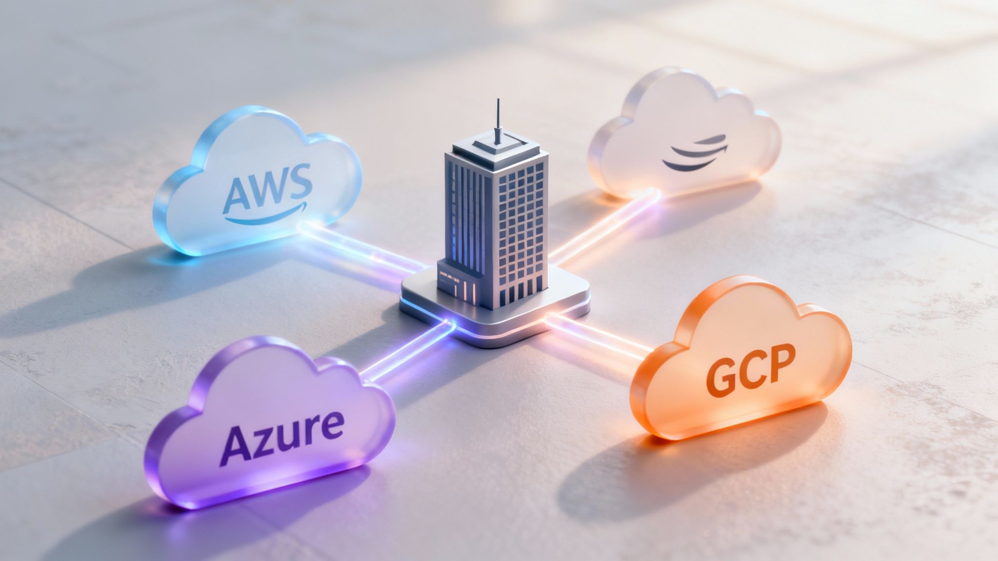 Diagram illustrating a multi-cloud setup