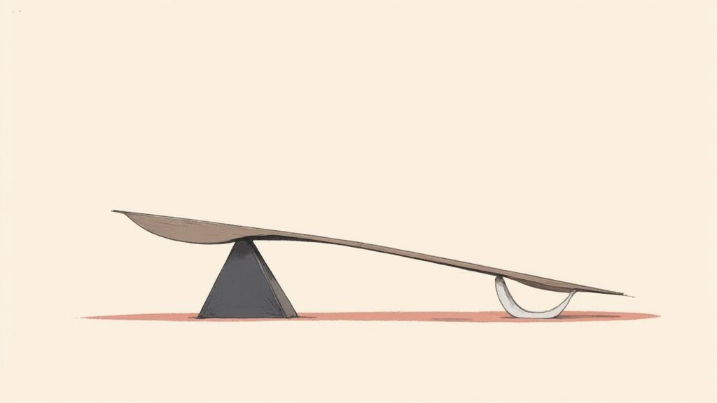 A person at a crossroads, with signs pointing to different ecommerce platforms, symbolizing a critical choice.