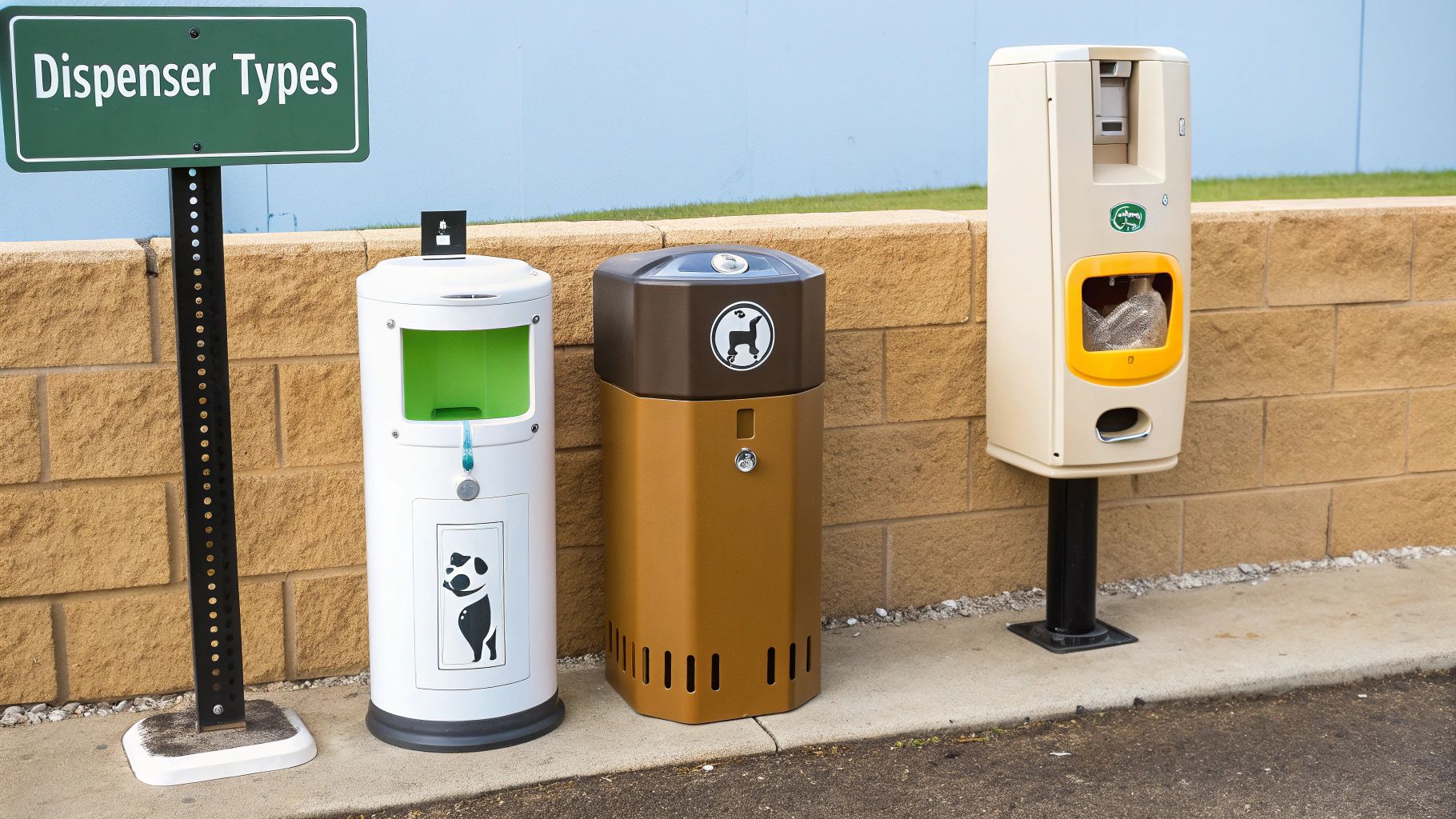 A person attaching a modern doggie bag dispenser to their dog's leash