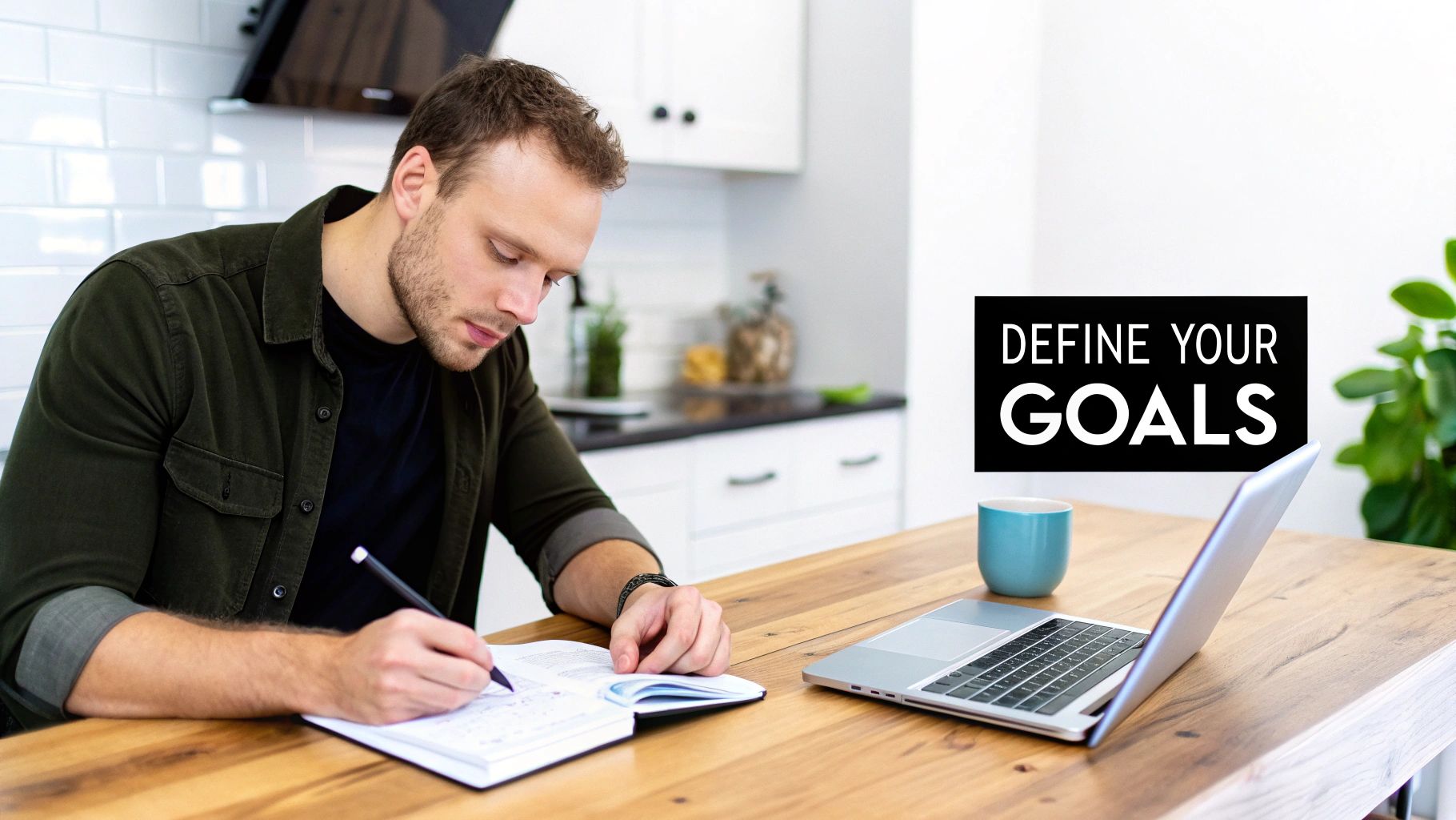 A modern living room with a couch and coffee table, symbolizing a rental property.