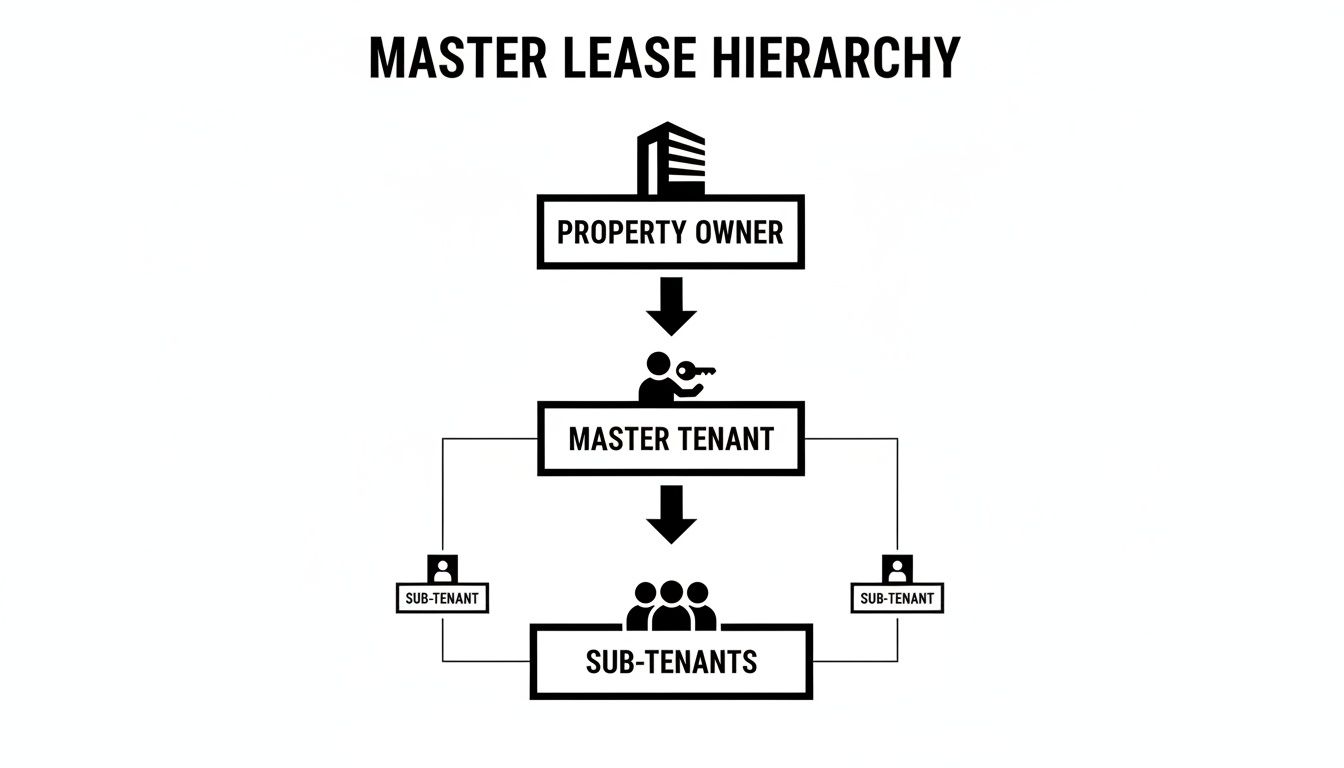 Diagram illustrating the Master Lease Hierarchy with Property Owner, Master Tenant, and Sub-tenants.