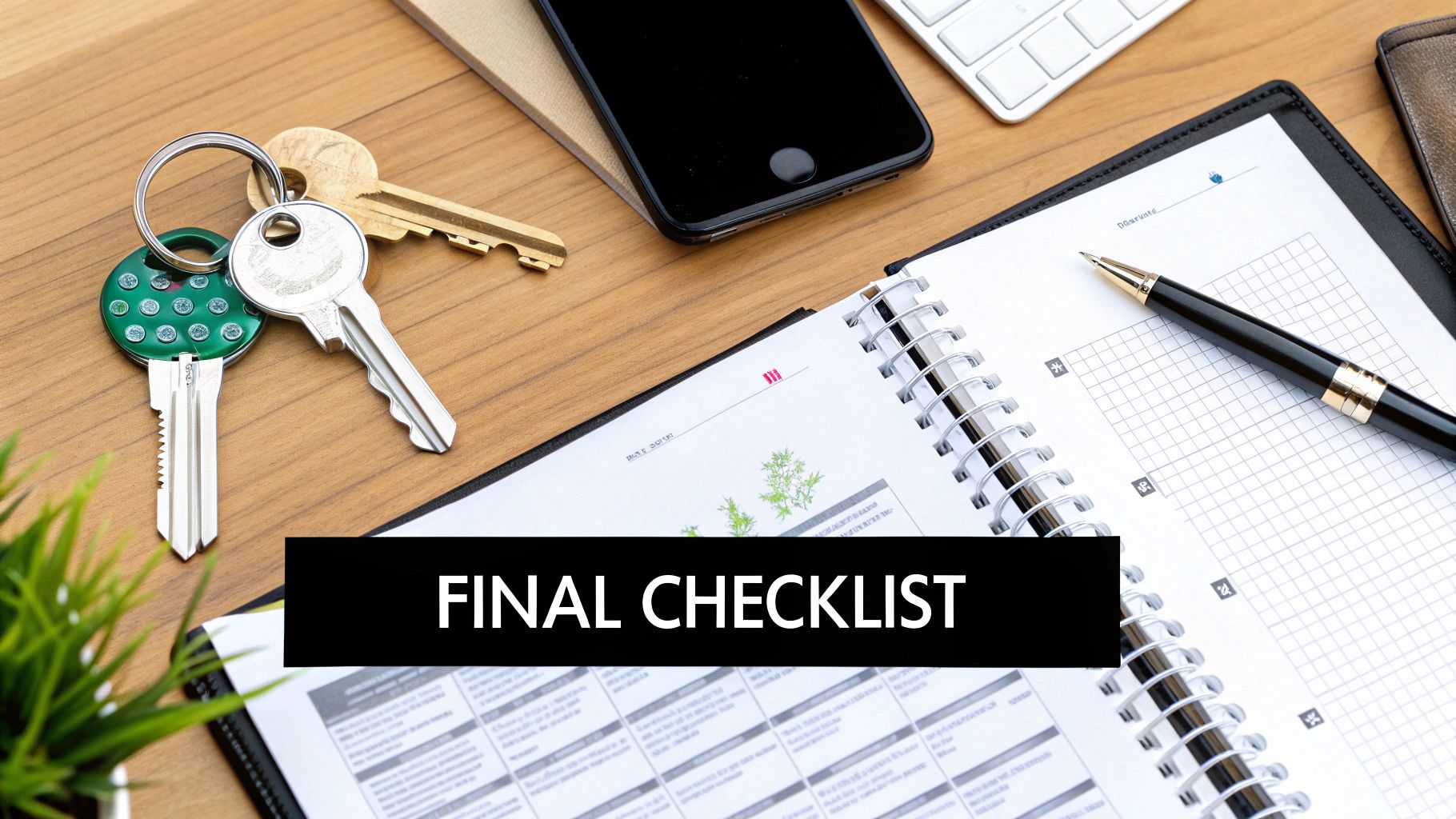 A person&#39;s hands checking off items on a clipboard with a pen, signifying a final checklist.
