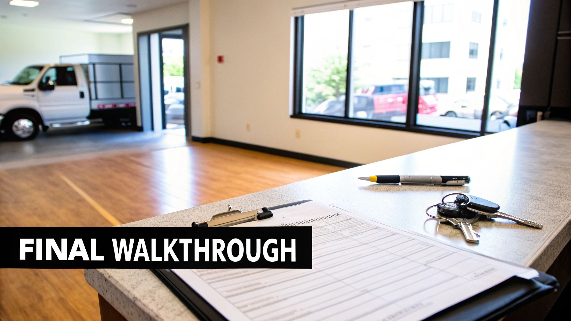 A detailed move out inspection form being filled out, showing a person noting the condition of various items in a rental unit to justify security deposit deductions.