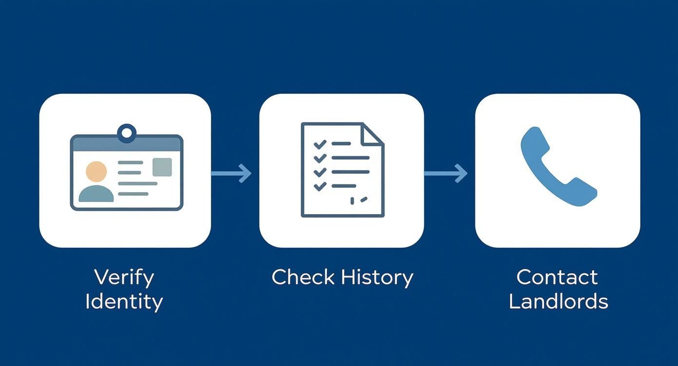 Infographic about how to verify rental history