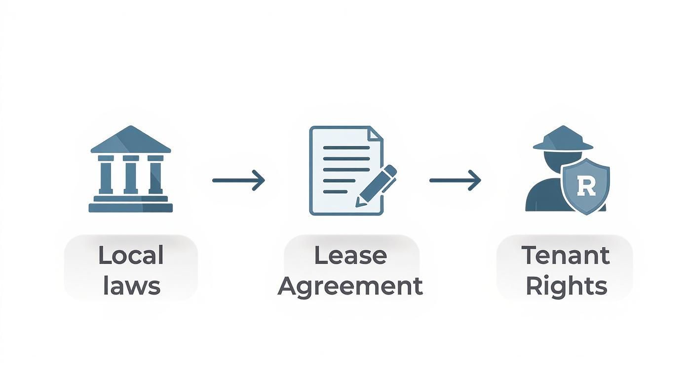 Infographic about landlord responsibilities for repairs
