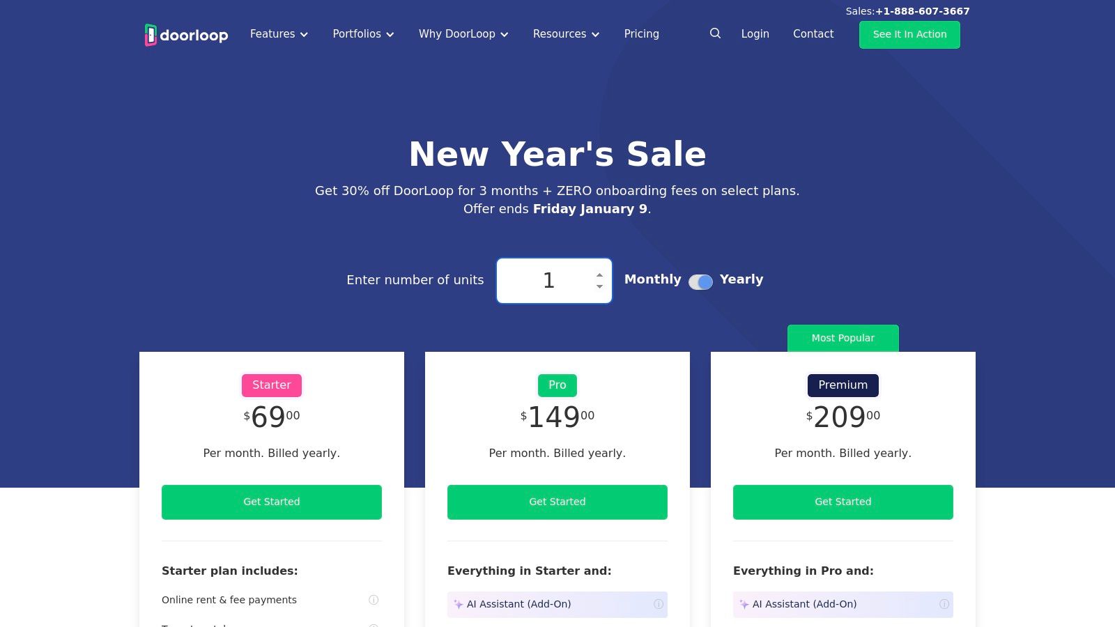 DoorLoop pricing plans