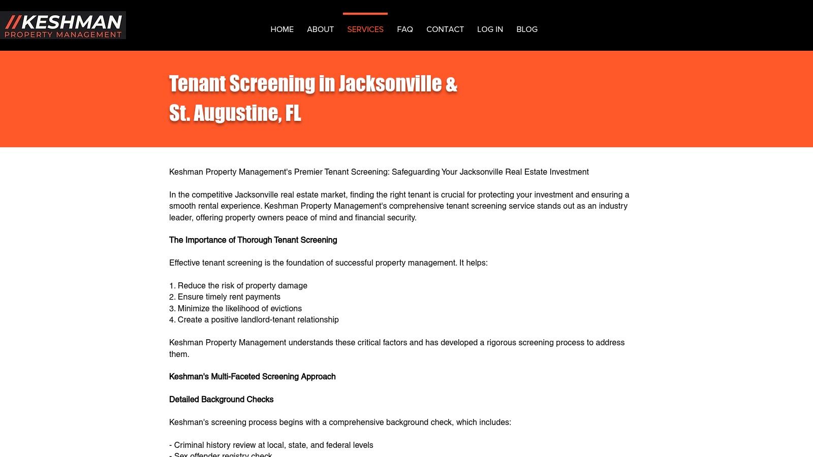 Tenant Screening in Jacksonville & St. Augustine, FL | Keshman Property Management