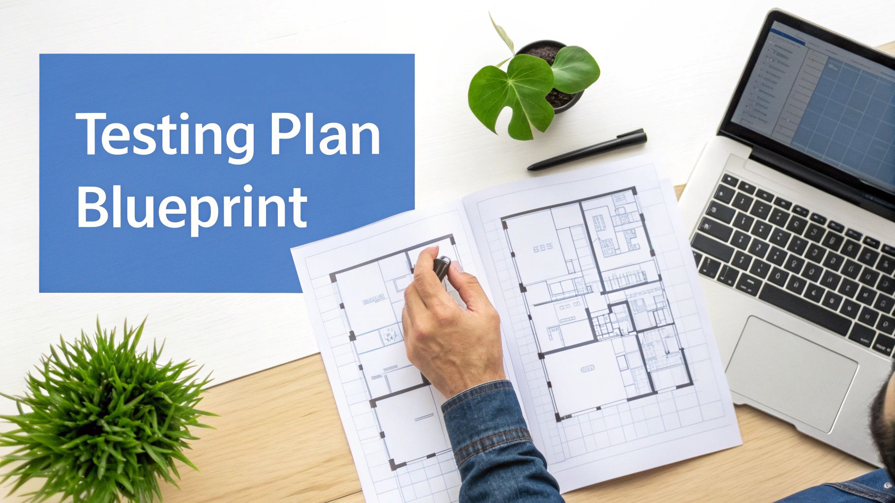 Testing plan blueprint illustration