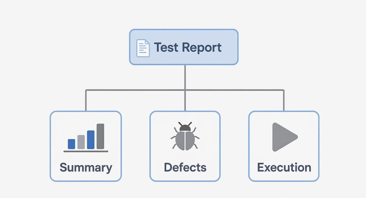 Infographic about test reporting in software testing