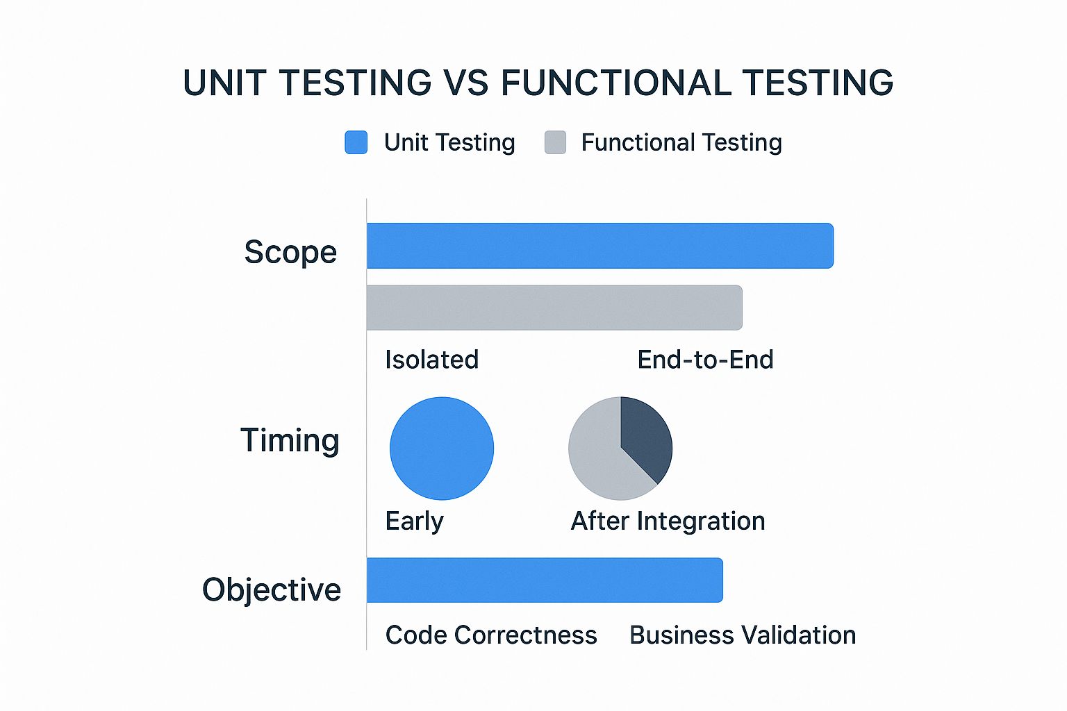 Infographic about functional vs unit testing