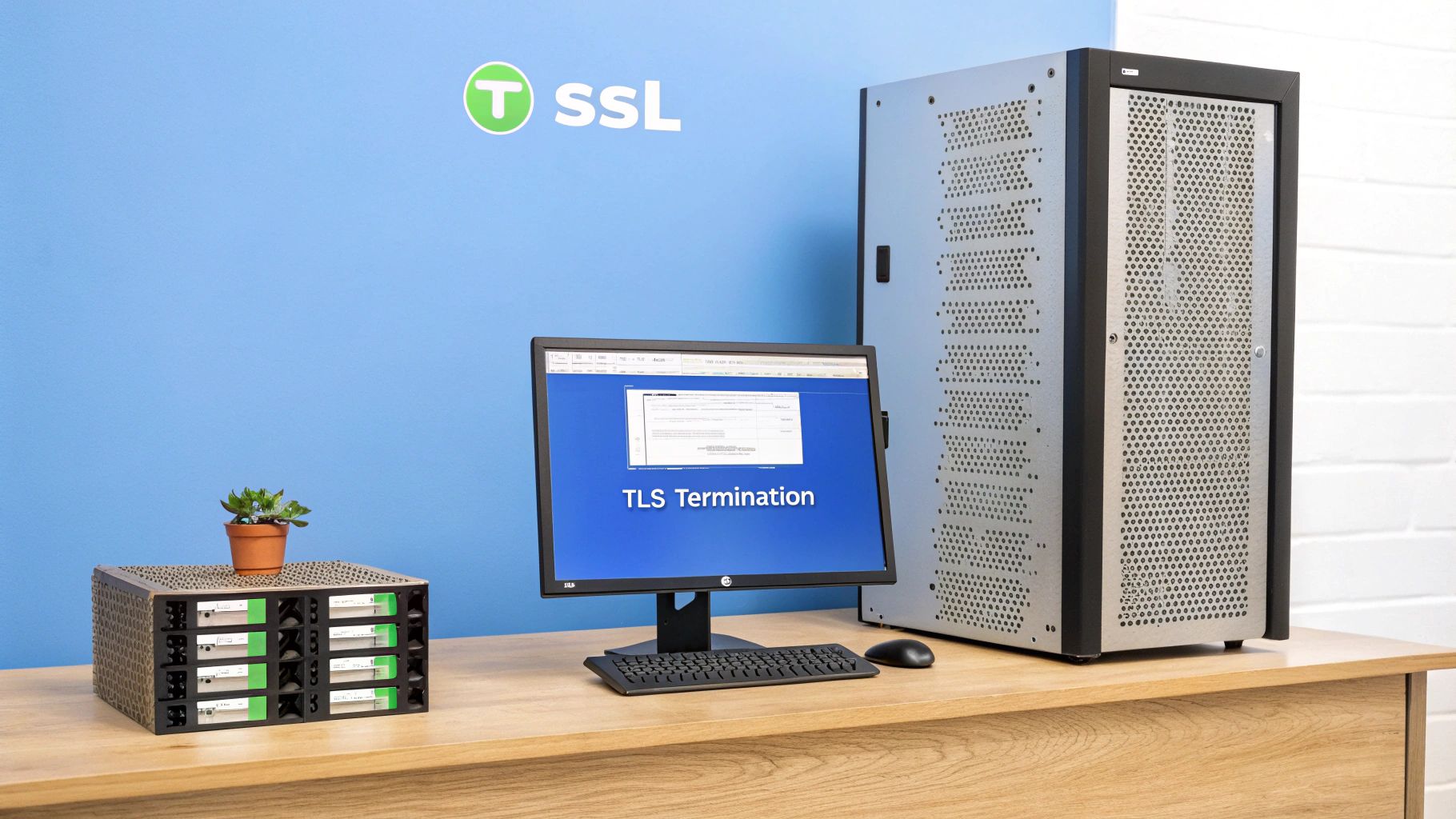 Lock icon symbolizing SSL termination on a server
