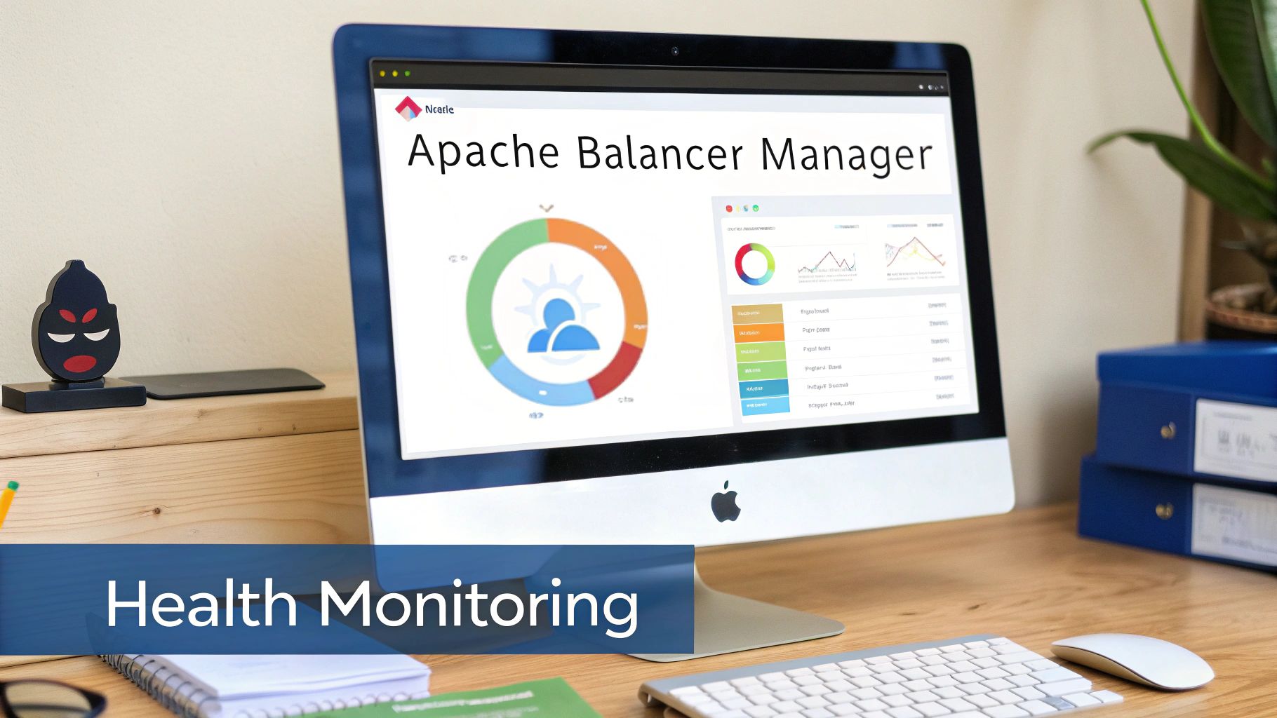 A computer screen showing a dashboard with graphs and metrics, illustrating system health monitoring.