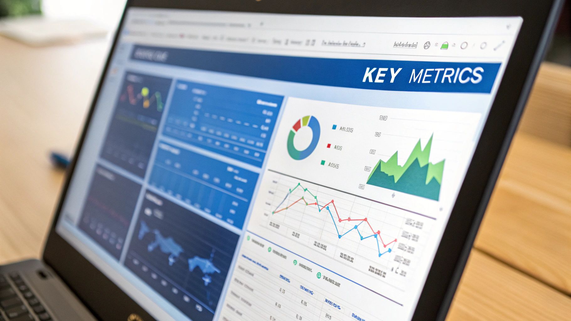 An abstract image representing data analytics with charts and graphs.