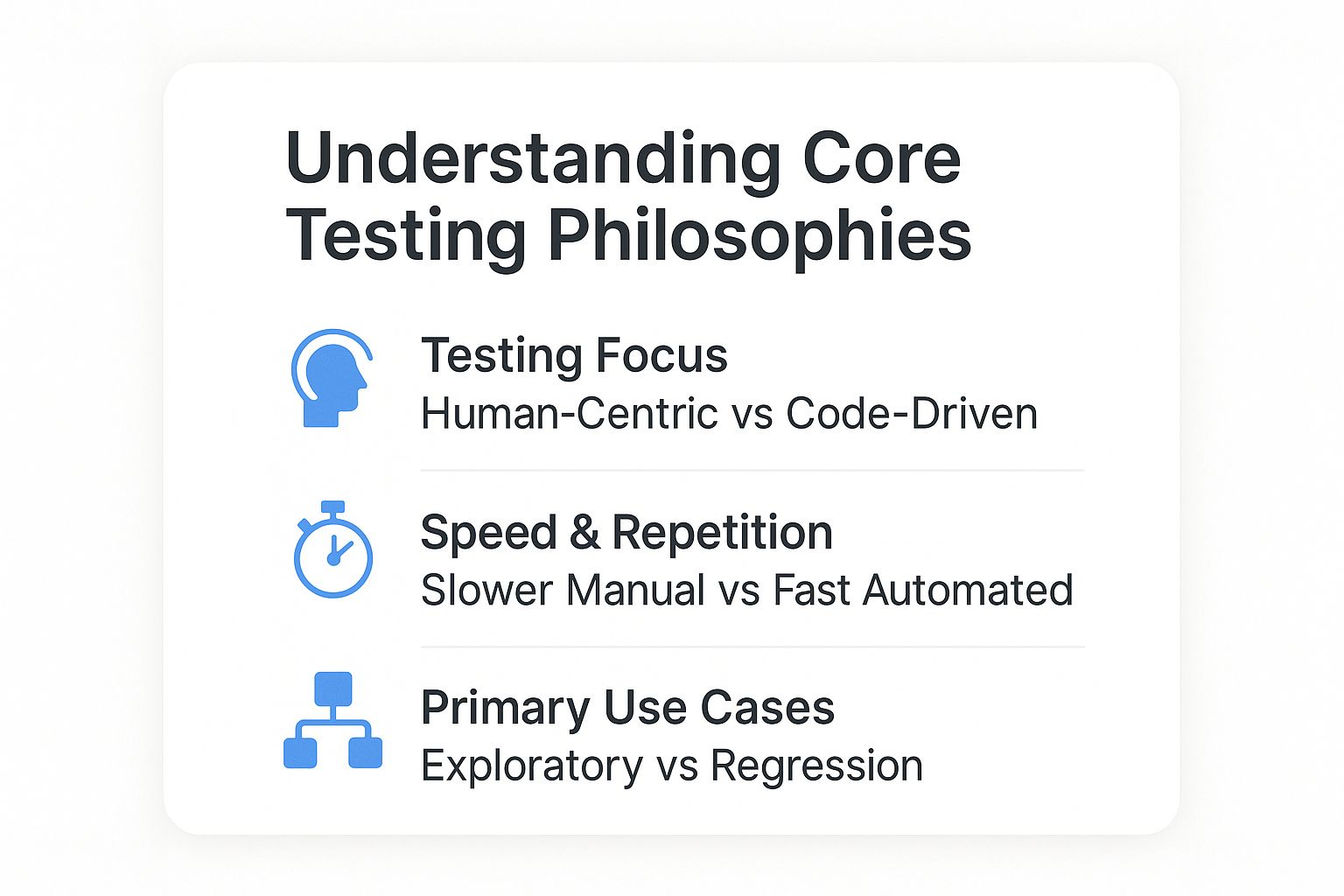 Infographic about manual test vs automated test