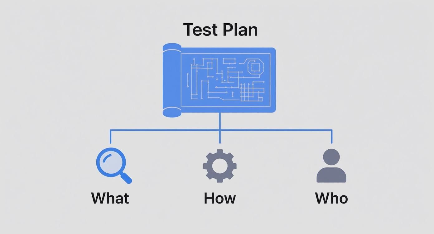 Infographic about what is in a test plan