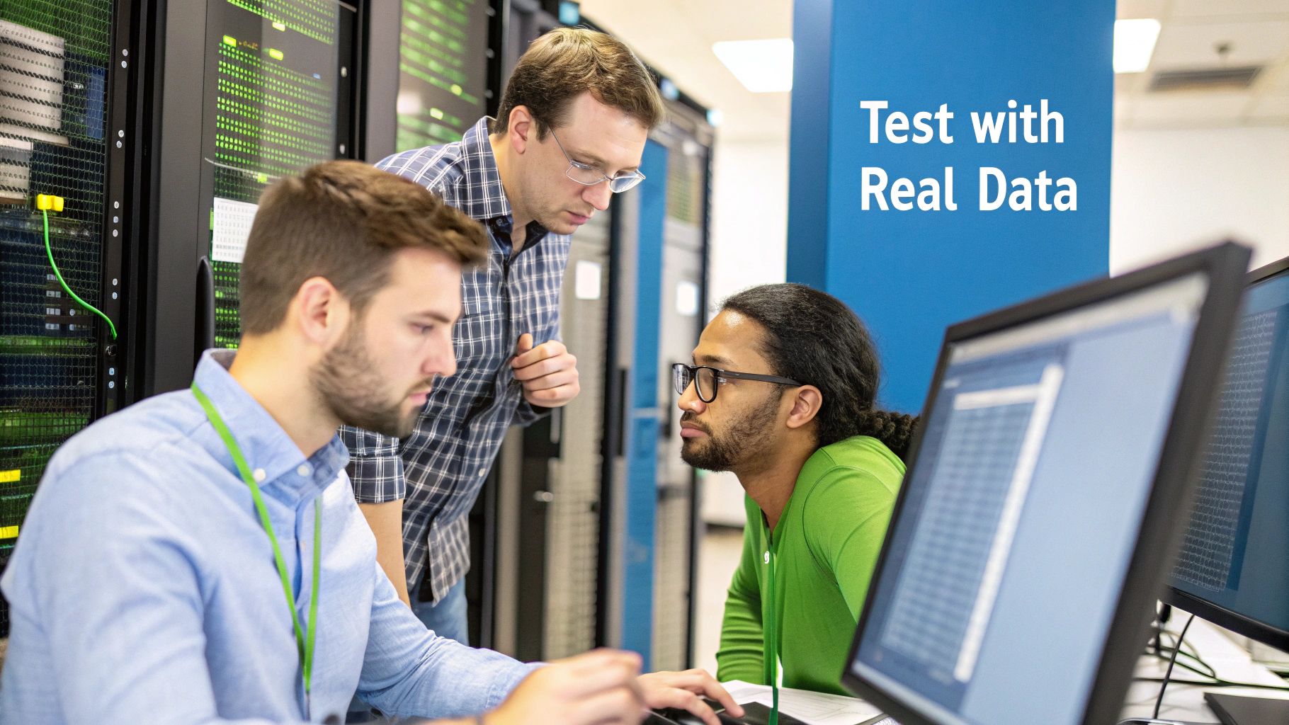 Image depicting data flows and testing scenarios