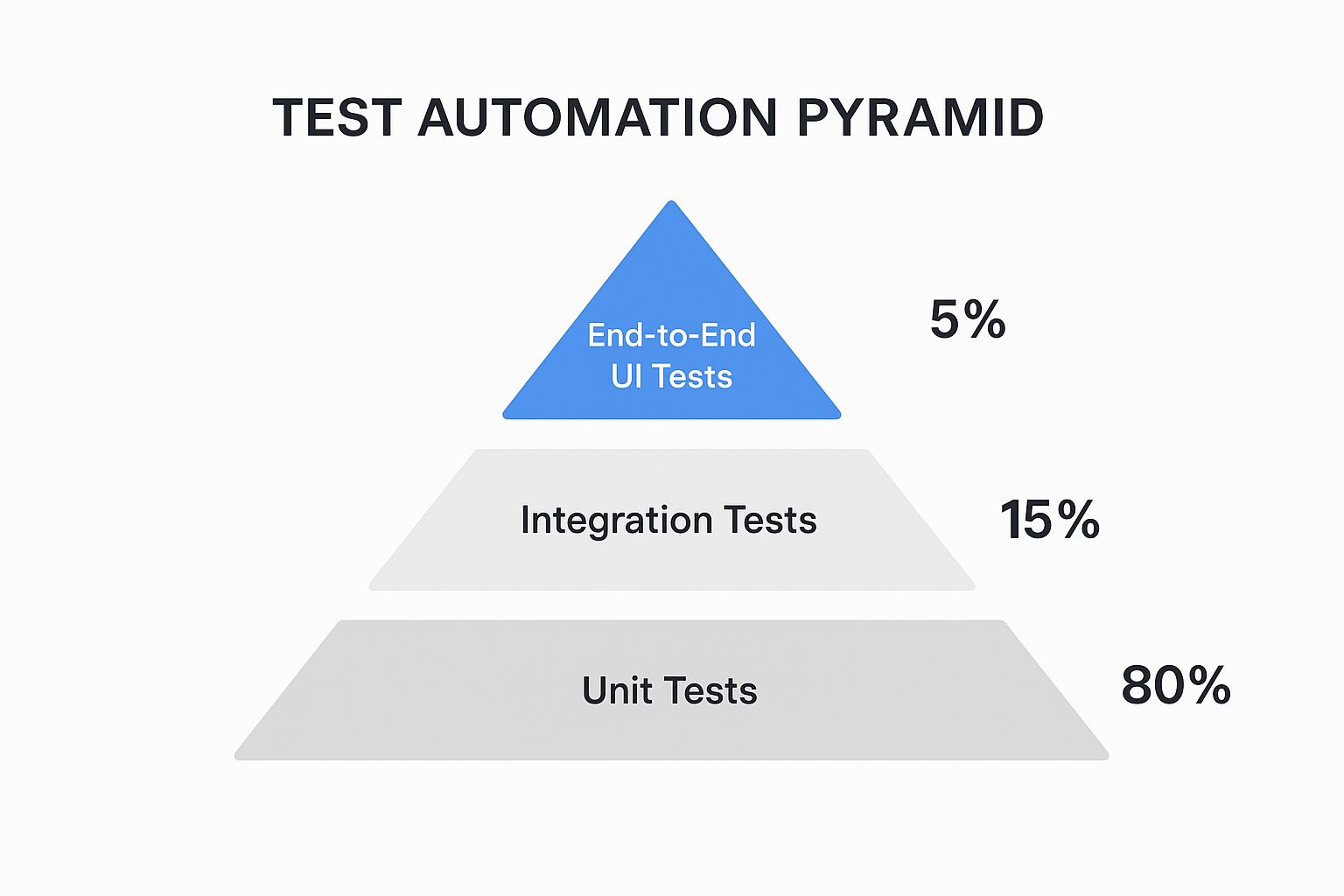 Infographic showing key data about Test Automation Pyramid Strategy