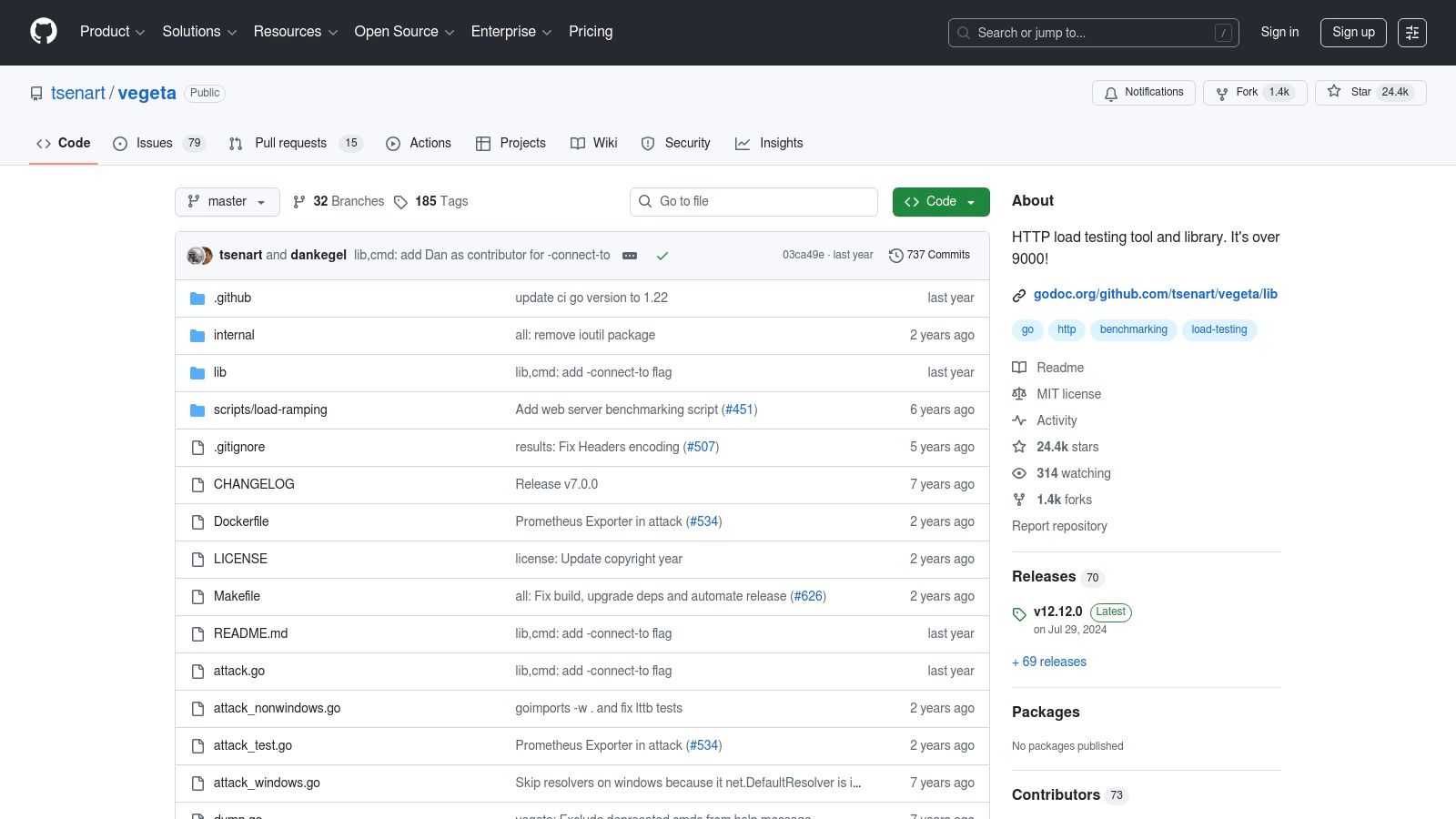 Vegeta GitHub Repository
