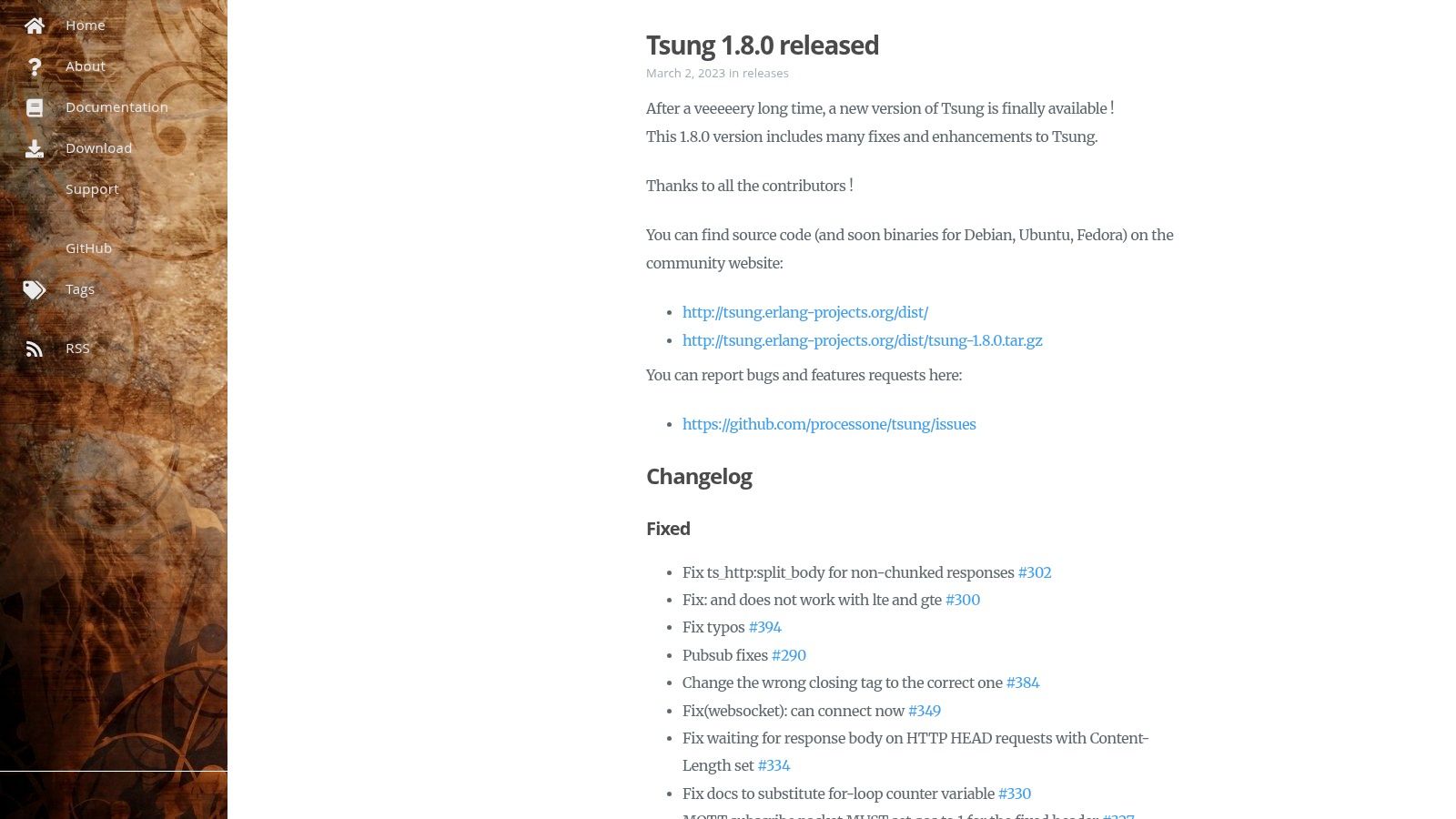 Tsung Official Website