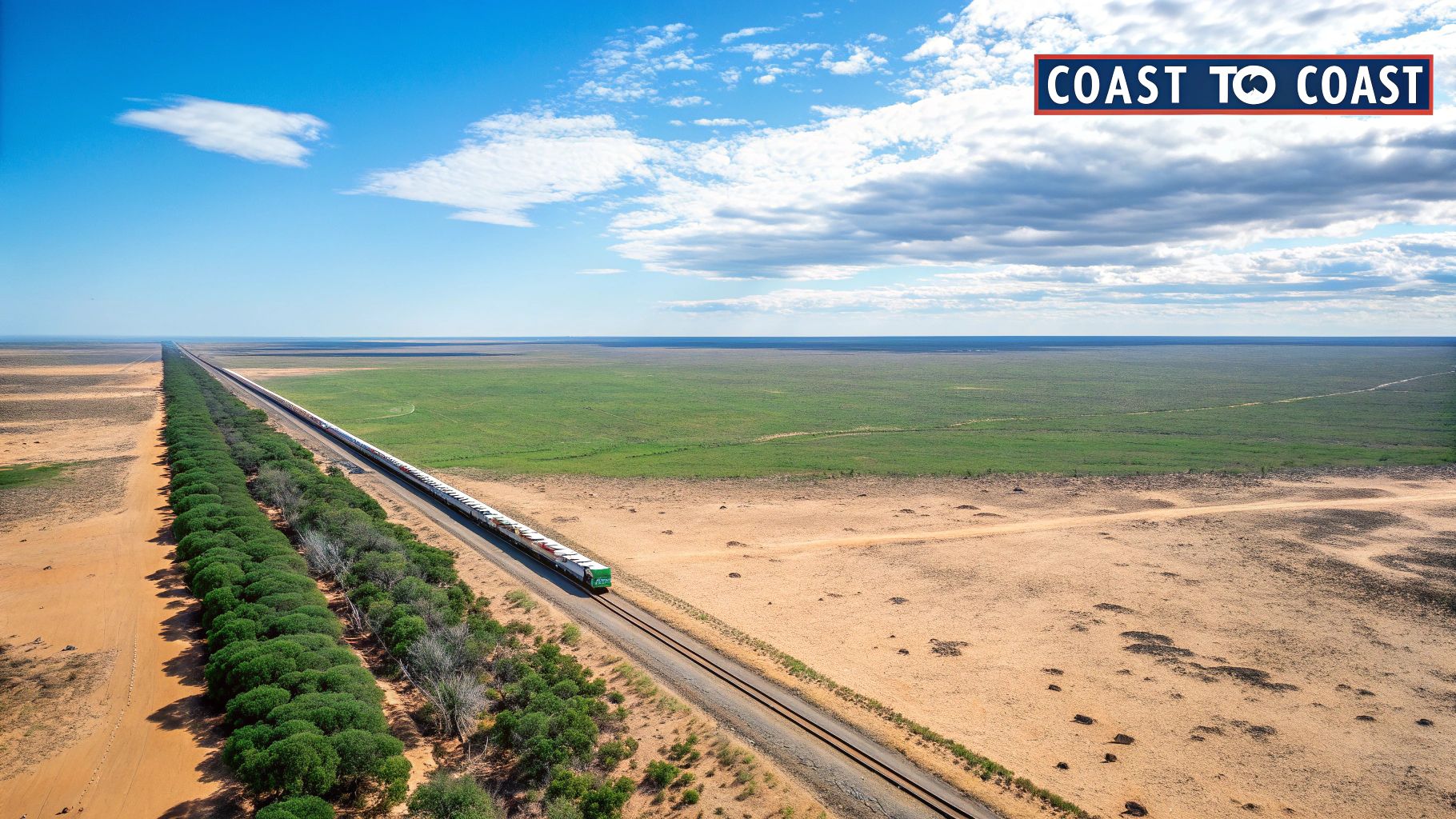 Indian Pacific train crossing a bridge