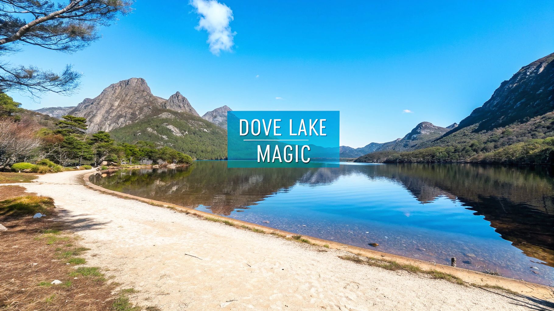 The Dove Lake Circuit trail with Cradle Mountain in the background.