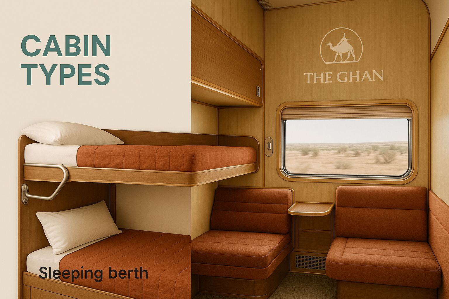 Infographic about the ghan train cabins
