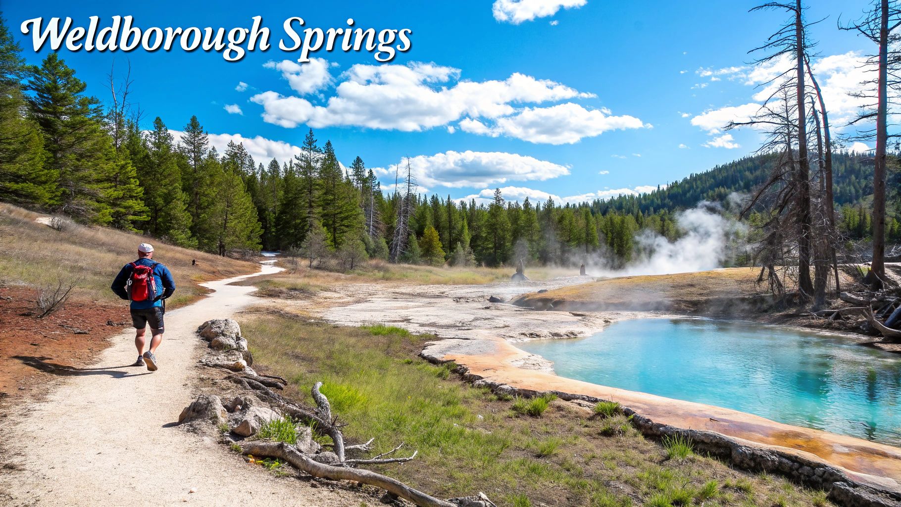 A serene pool at Weldborough Hot Springs, surrounded by lush Tasmanian forest.
