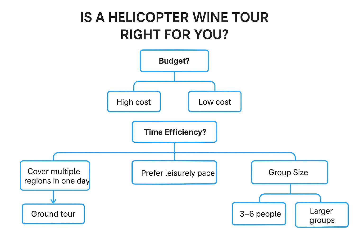 Infographic showing key data about Helicopter Wine Tours