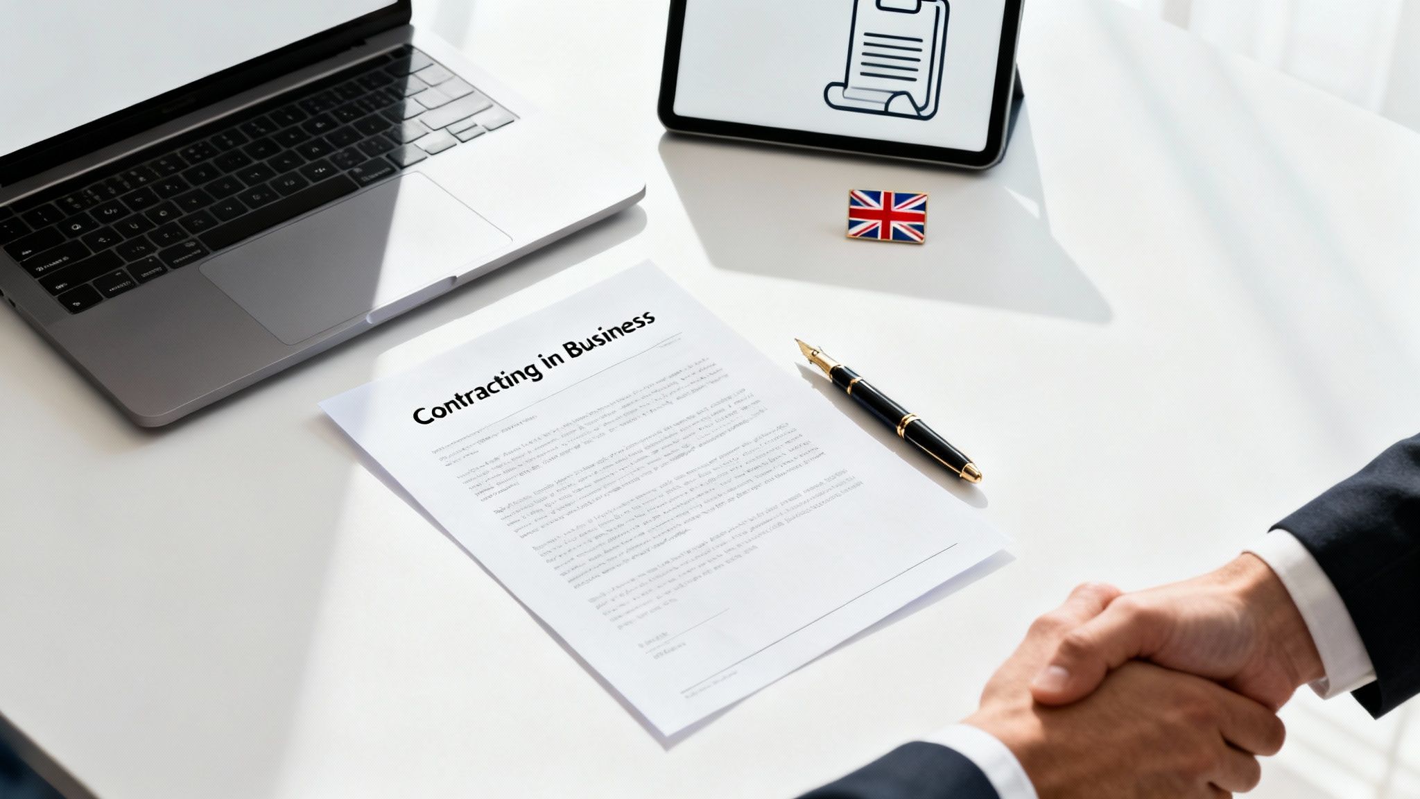 Contracting handshake illustration