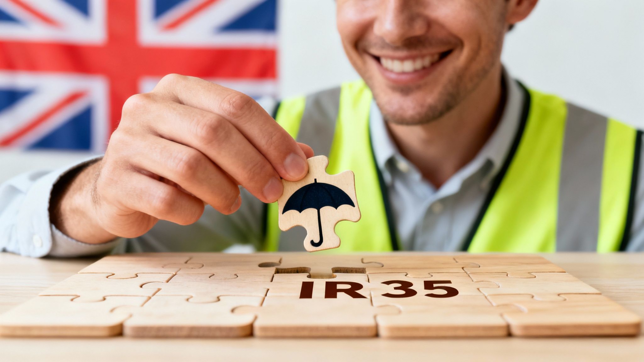 A person holding a puzzle piece, symbolising how umbrella companies are a solution for IR35 compliance.