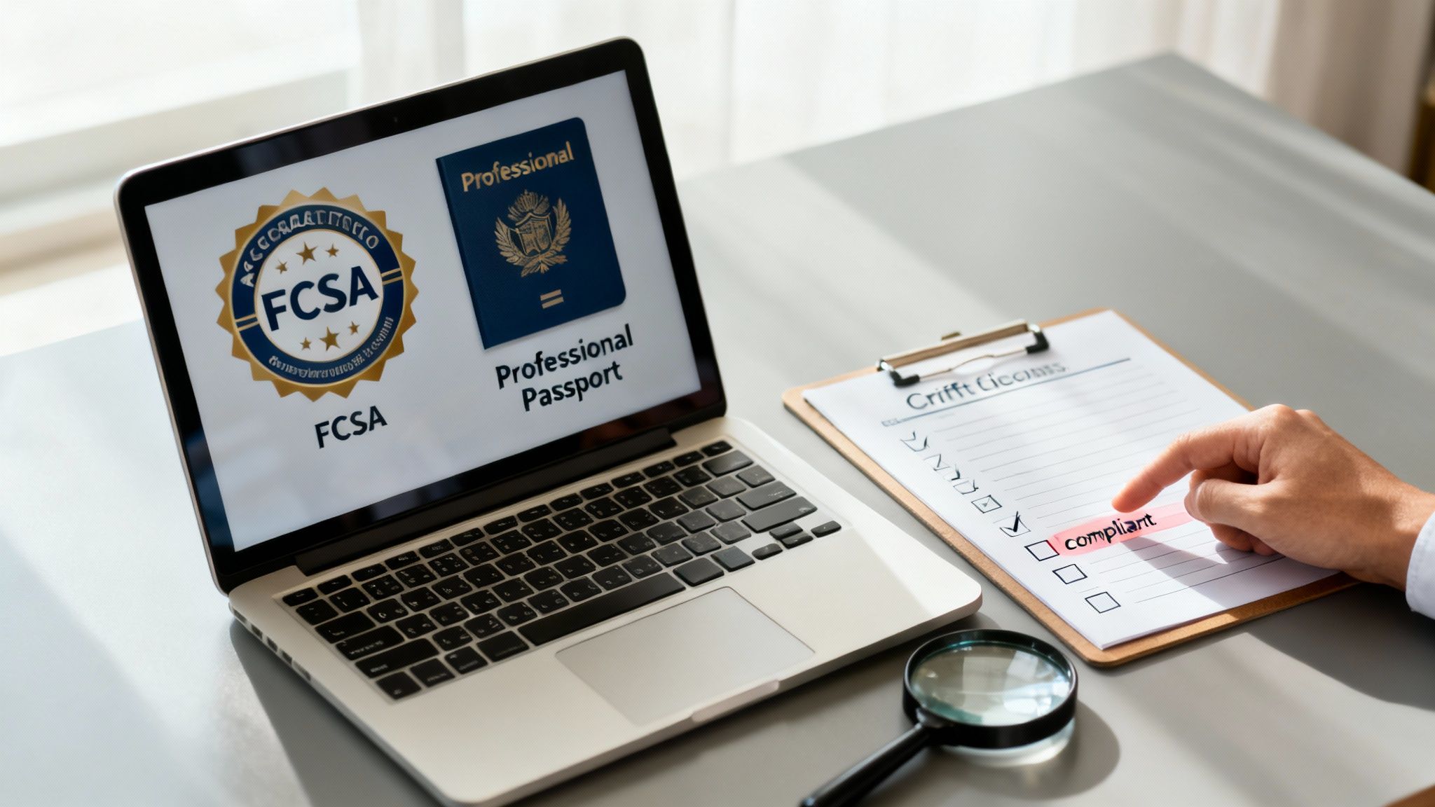 A professional checking documents, symbolising due diligence when choosing a compliant umbrella company