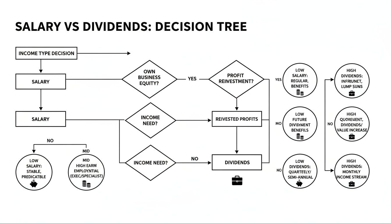 Infographic about salary versus dividends
